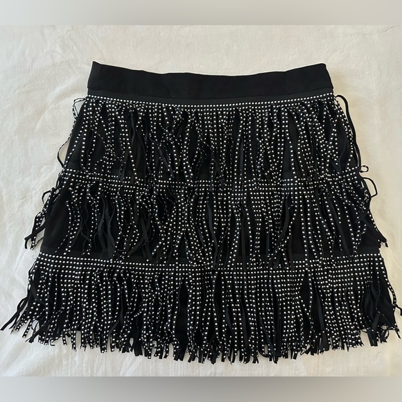 HONEY Dresses & Skirts - HONEY Studded Fringe Mini Skirt